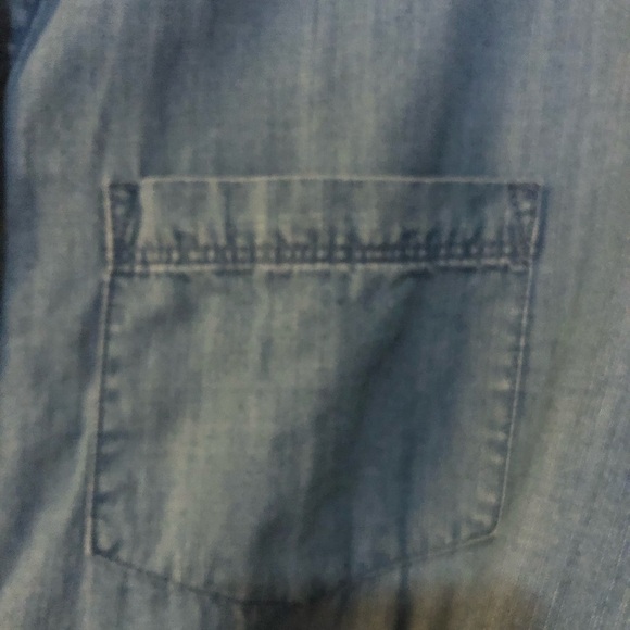 MADEWELL Denim Short Sleeve Tie Front Shirt Size S - Picture 9 of 11